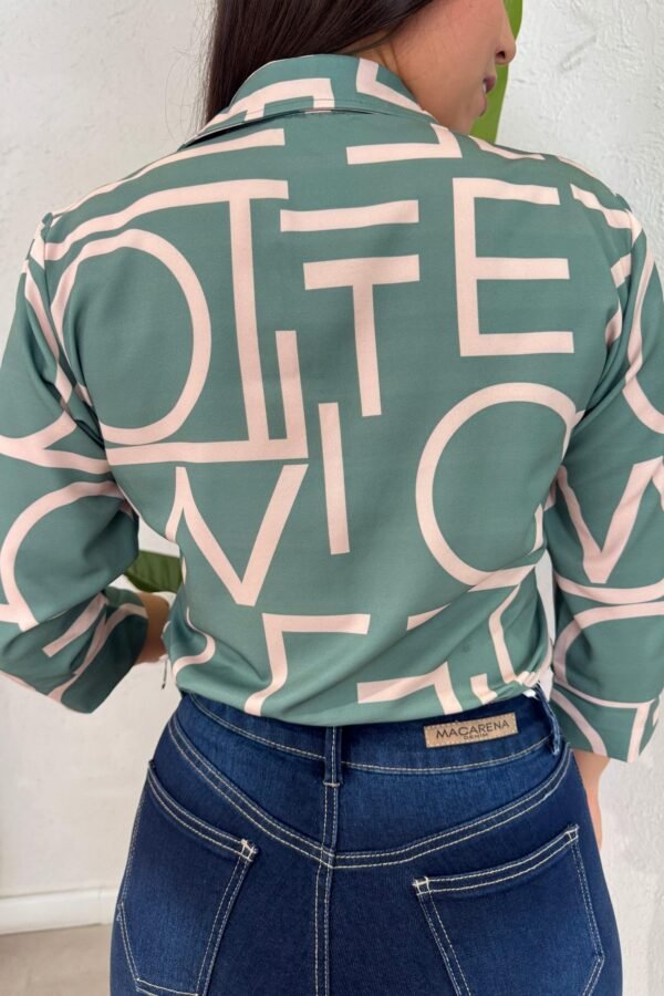 Blusa Zafiro beige verde - Image 3