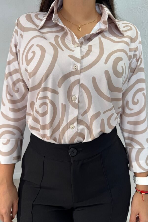 Blusa Zafiro beige cafe - Image 2