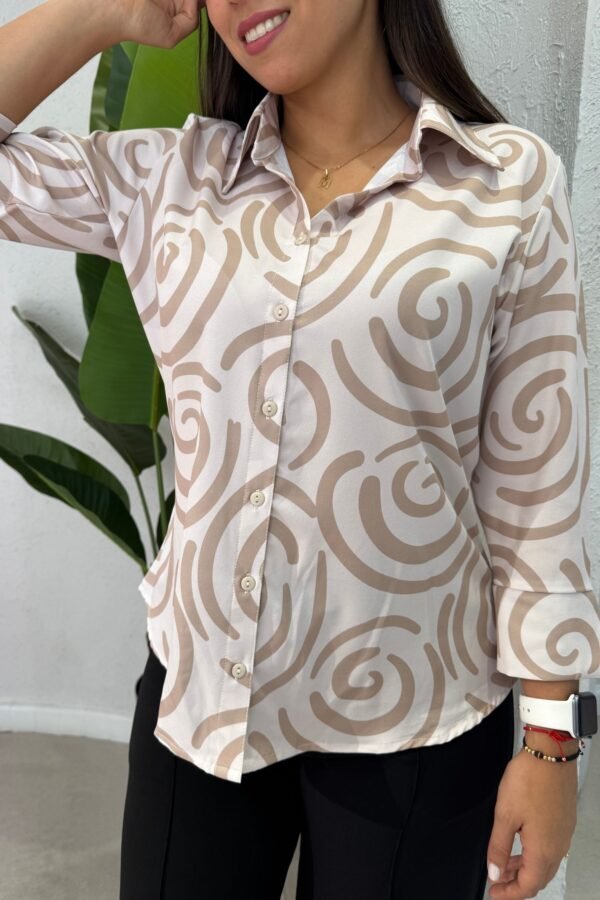 Blusa Zafiro beige cafe - Image 4