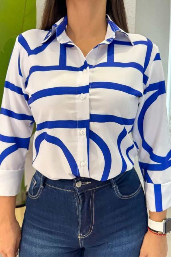 Blusa Zafiro azul rayas - Image 2