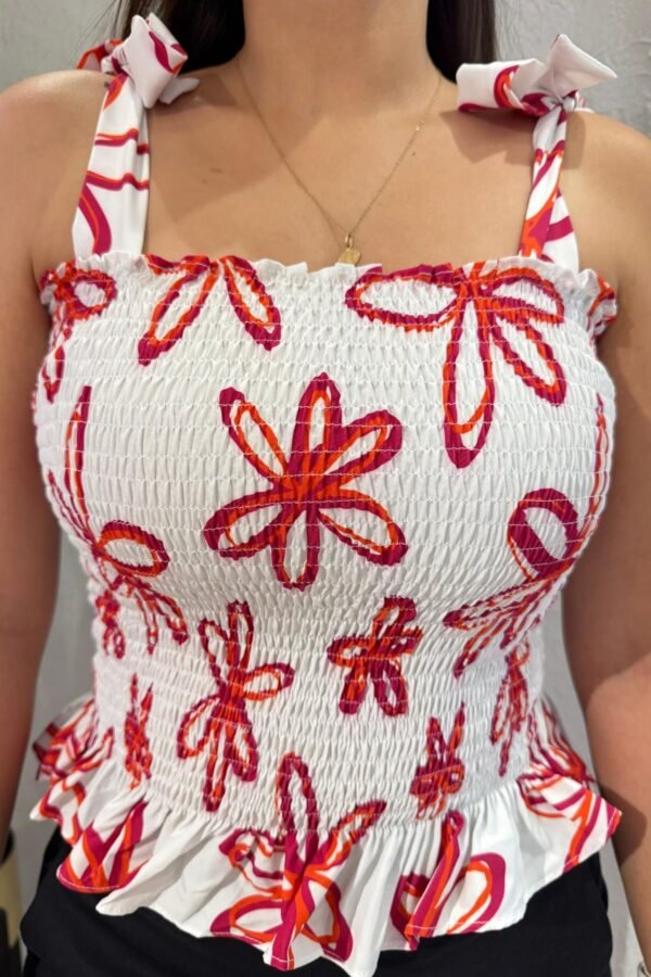 Top Lucía flor fucsia - Image 2