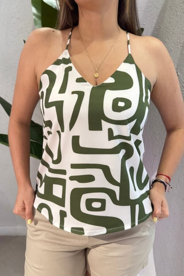 Blusa Básica beige verde - Image 3