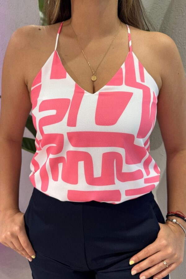 Blusa Básica blanca rosa - Image 2