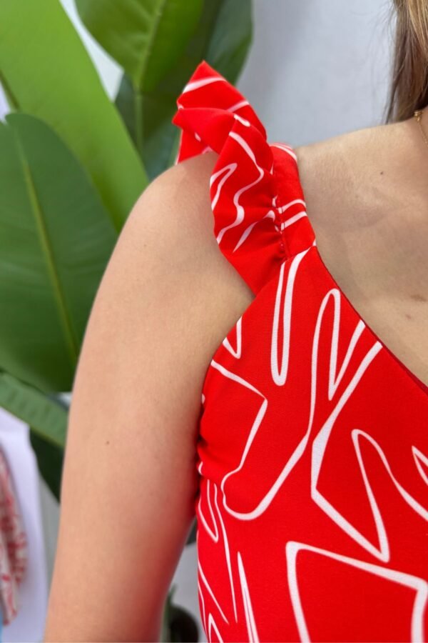 Blusa Paradise rojo blanco - Image 3