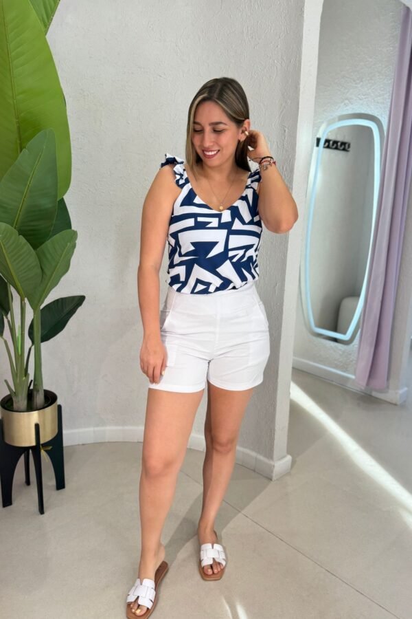 Blusa Paradise blanca azul