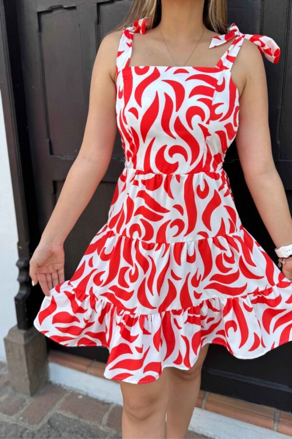 Vestido Atena blanco rojo - Image 2