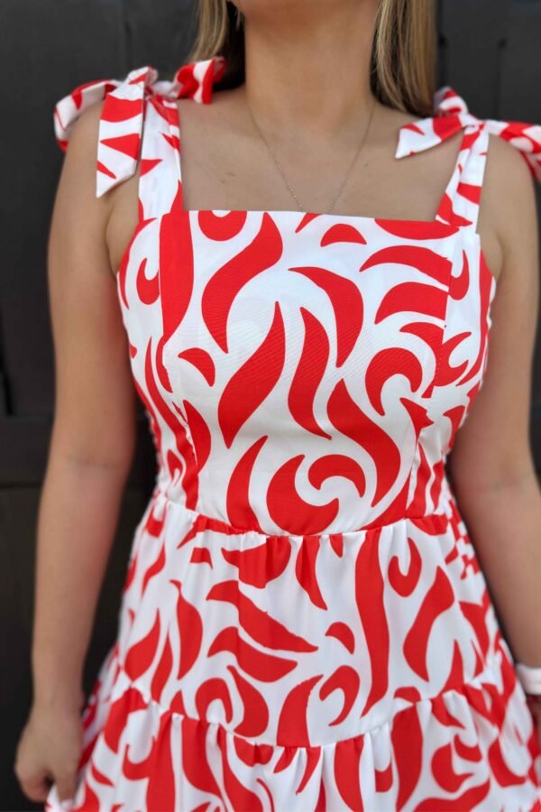 Vestido Atena blanco rojo - Image 4