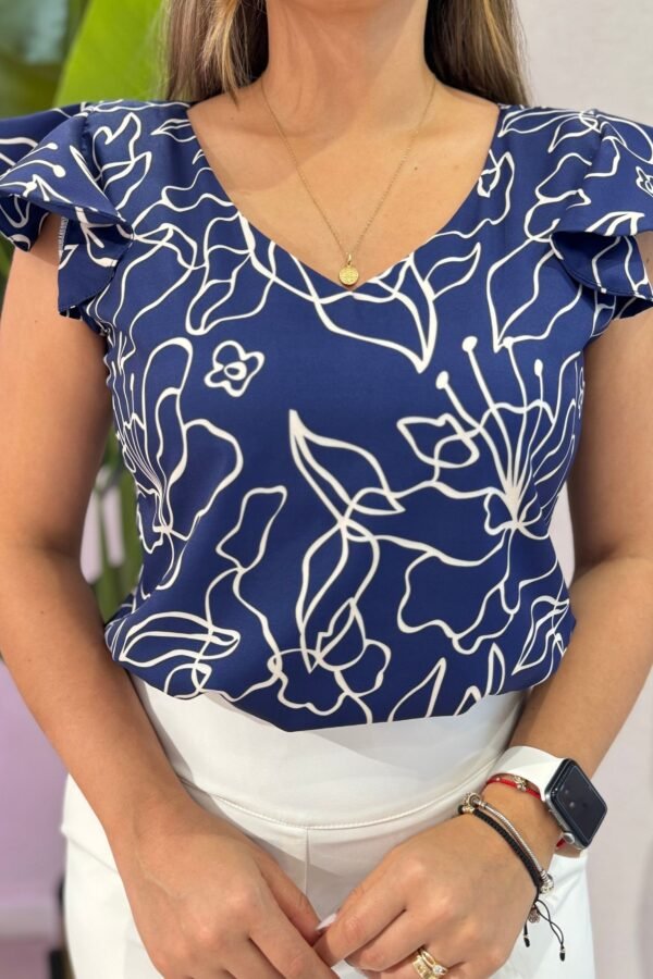 Blusa Bali azul blanco - Image 2