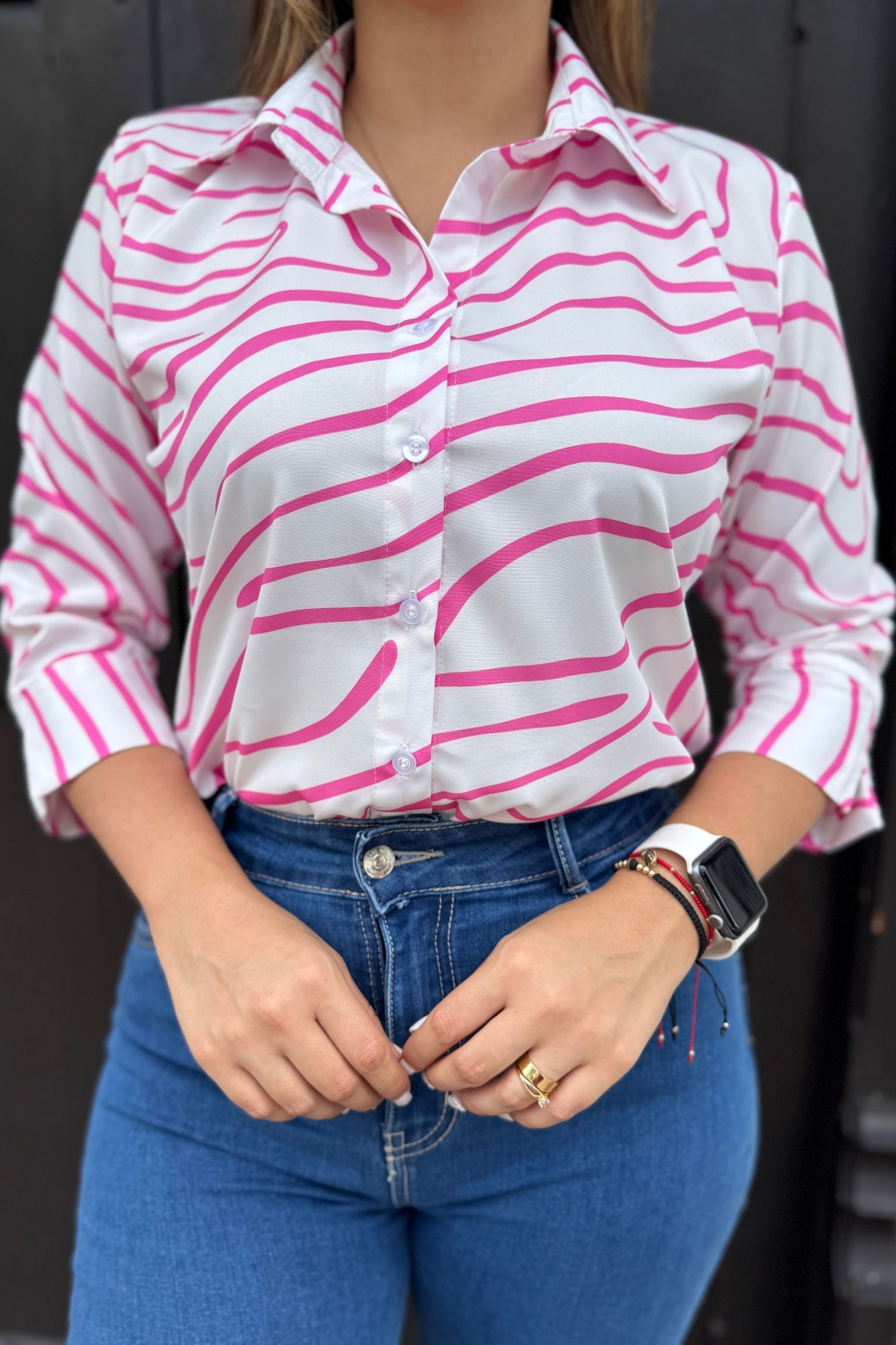 Blusa Zafiro blanco fucsia - Image 3