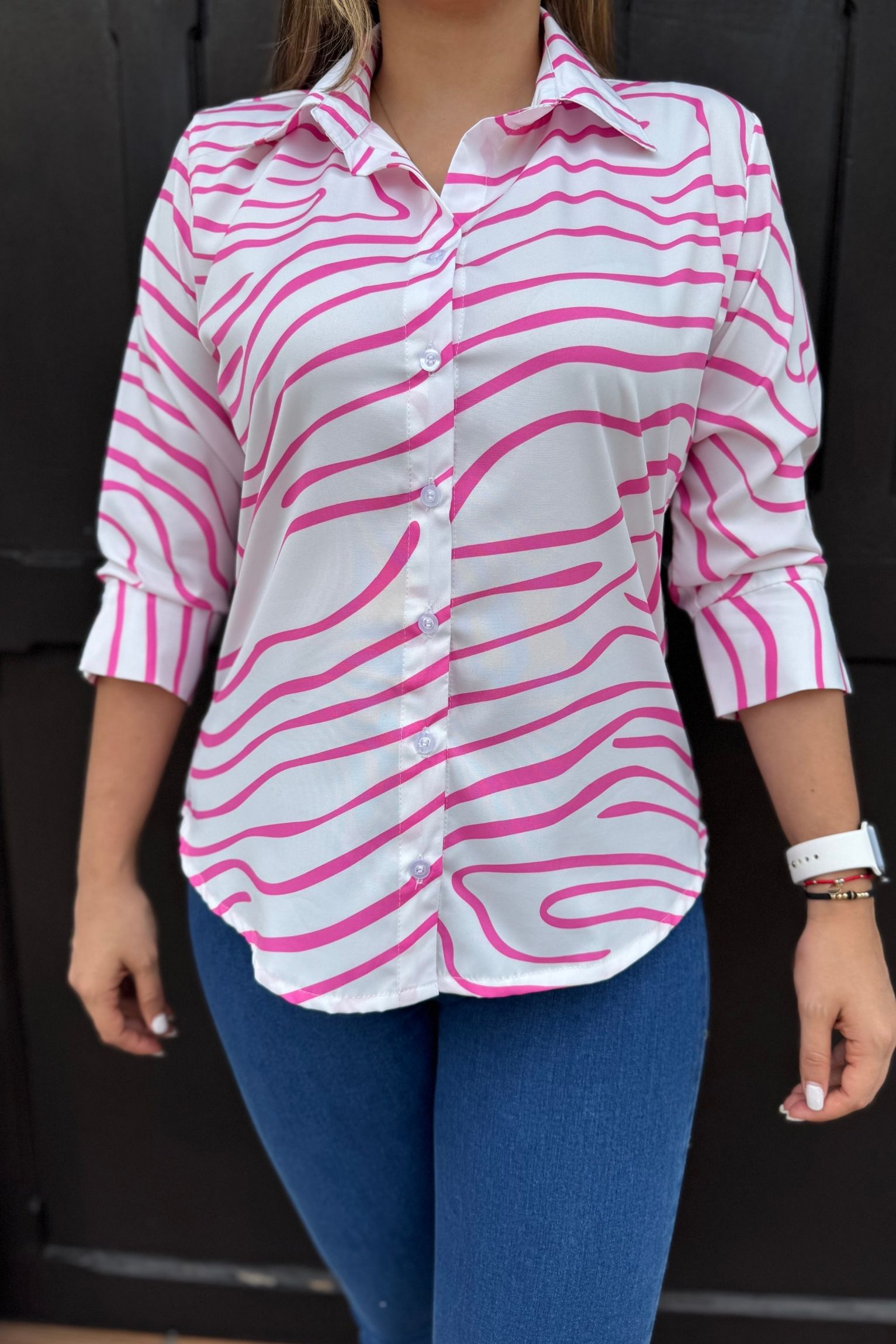 Blusa Zafiro blanco fucsia - Image 2