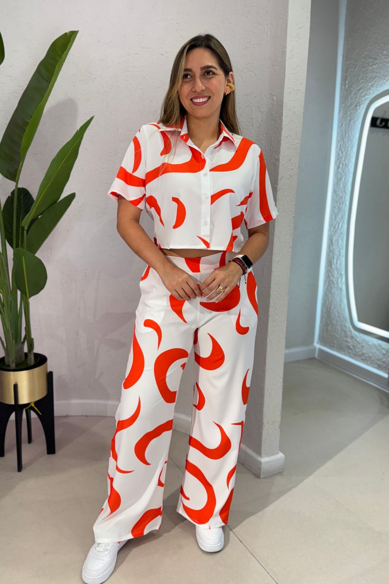 Set Ariana blanco naranja