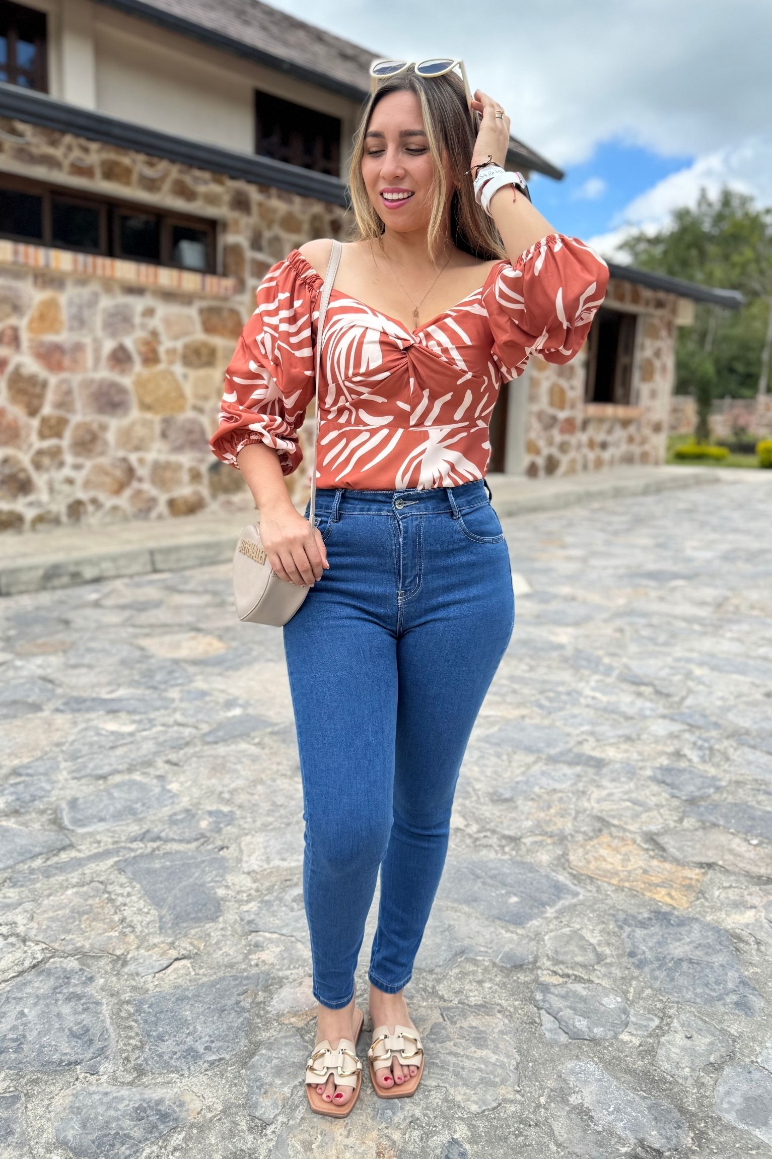 Blusa Antonia terracota beige