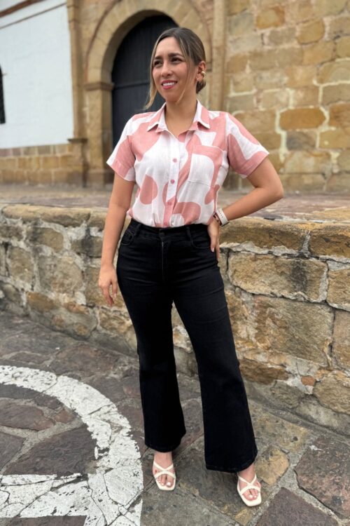 Camisera Noa beige coral