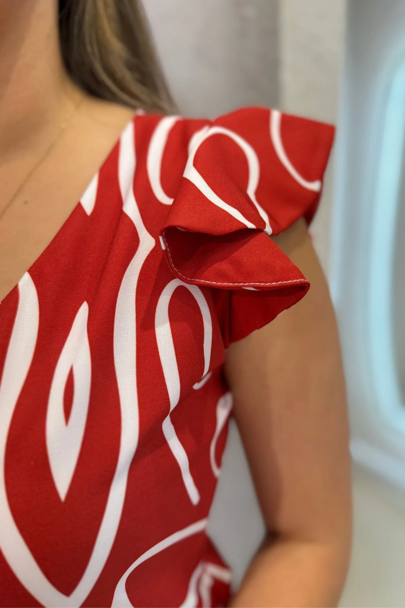 Blusa Bali rojo blanco - Image 3