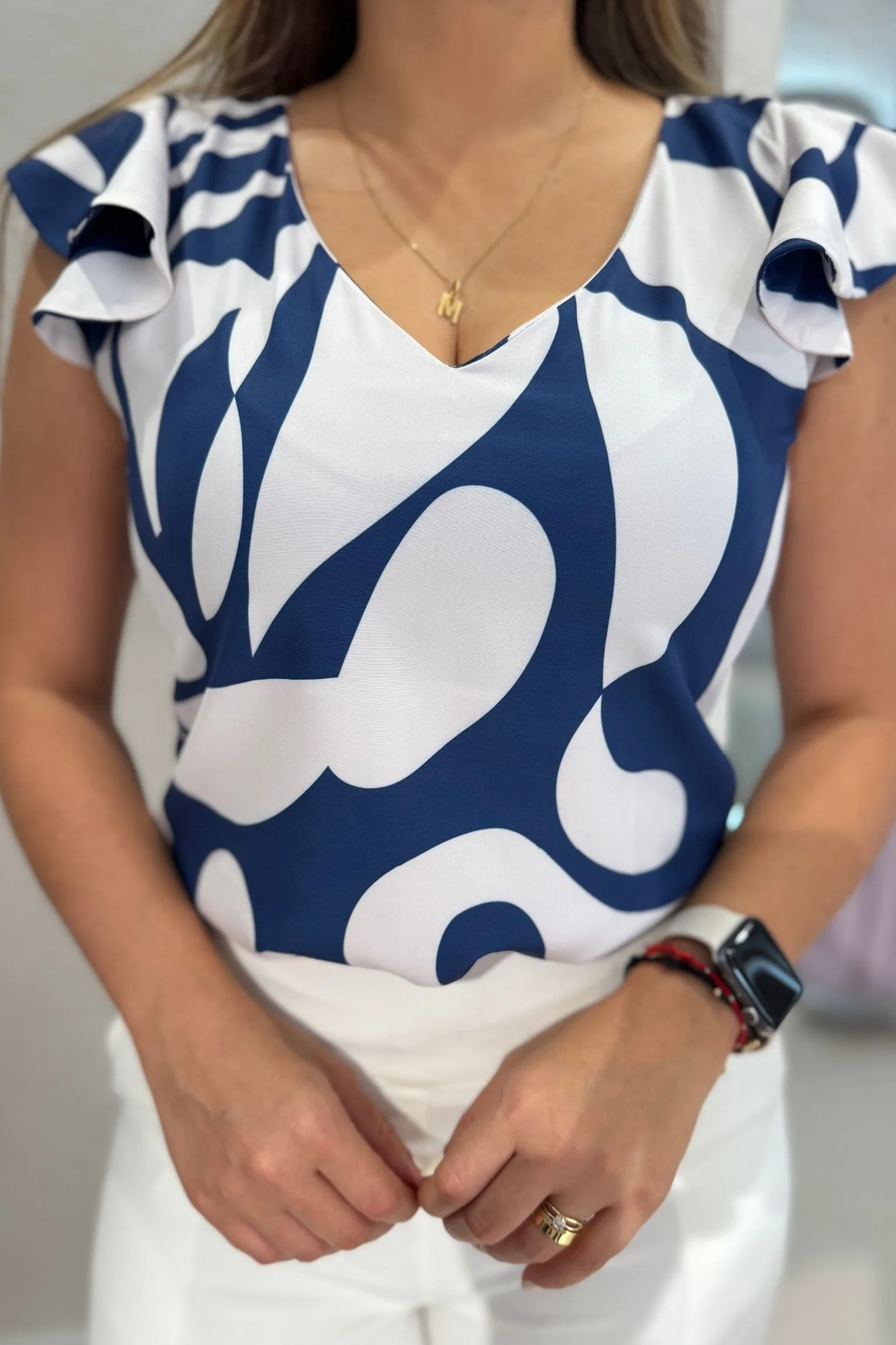 Blusa Bali azul blanco - Image 2