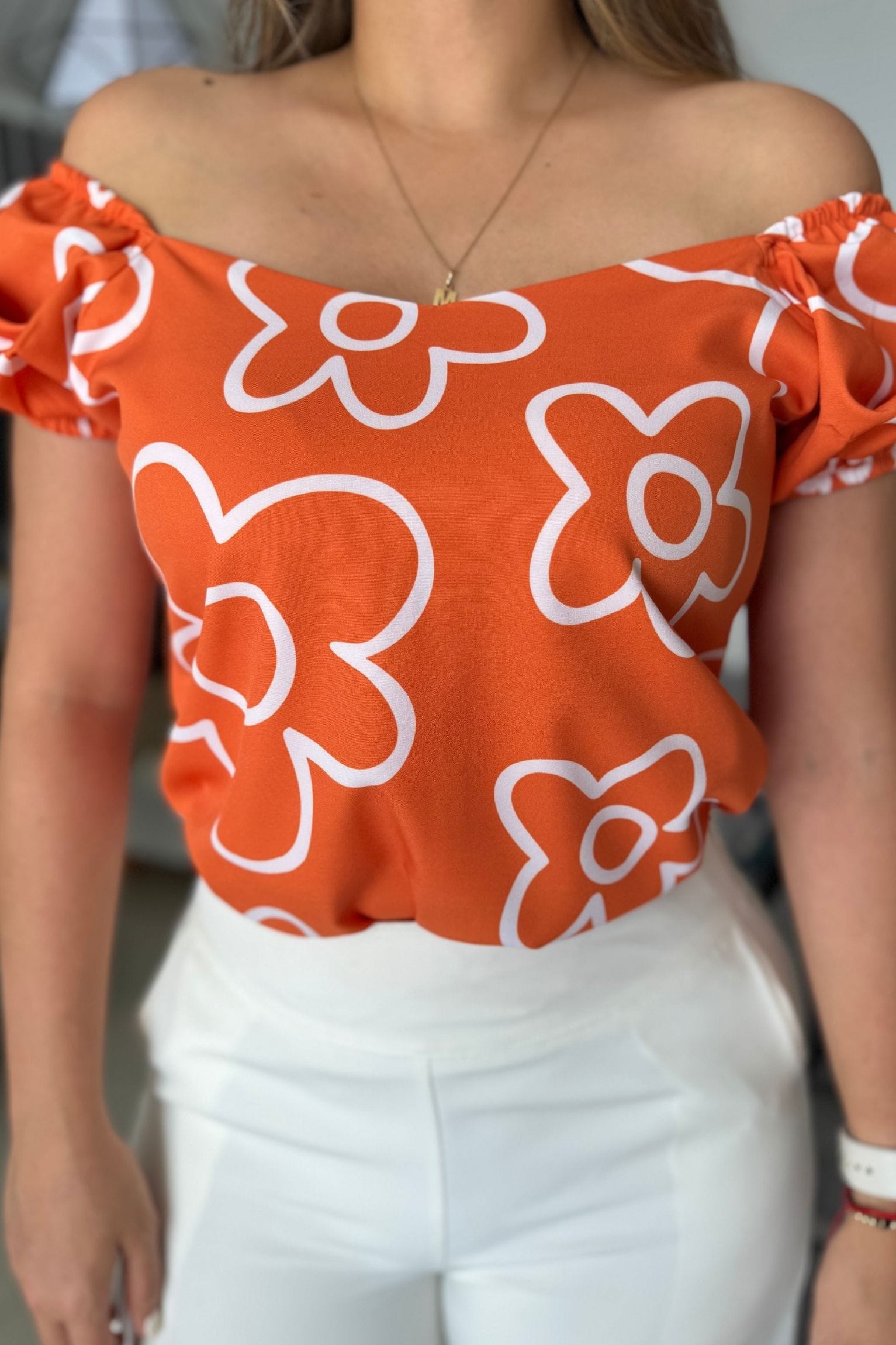 Blusa Bela naranja flor - Image 2