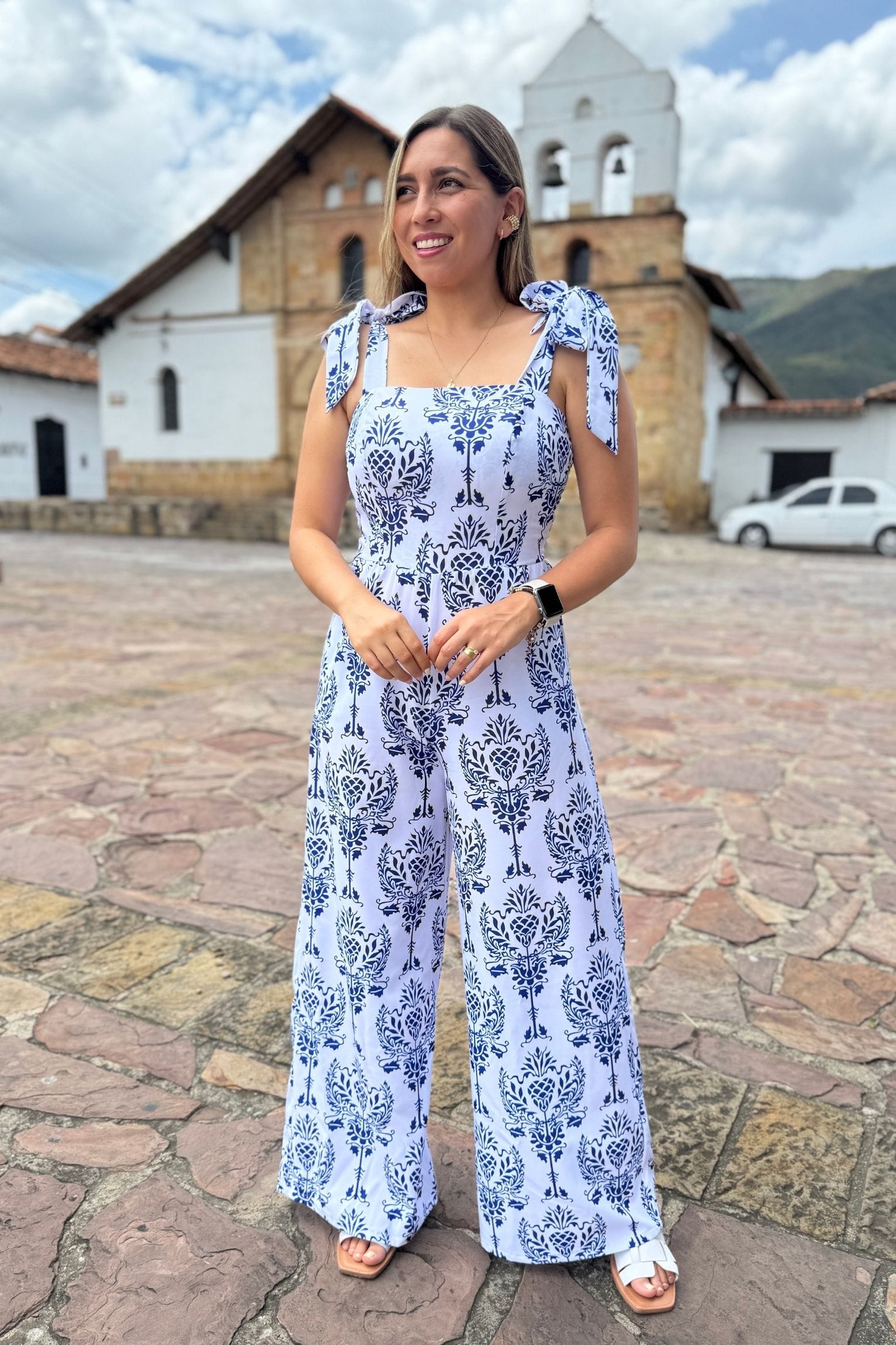 Enterizo Mar blanco azul