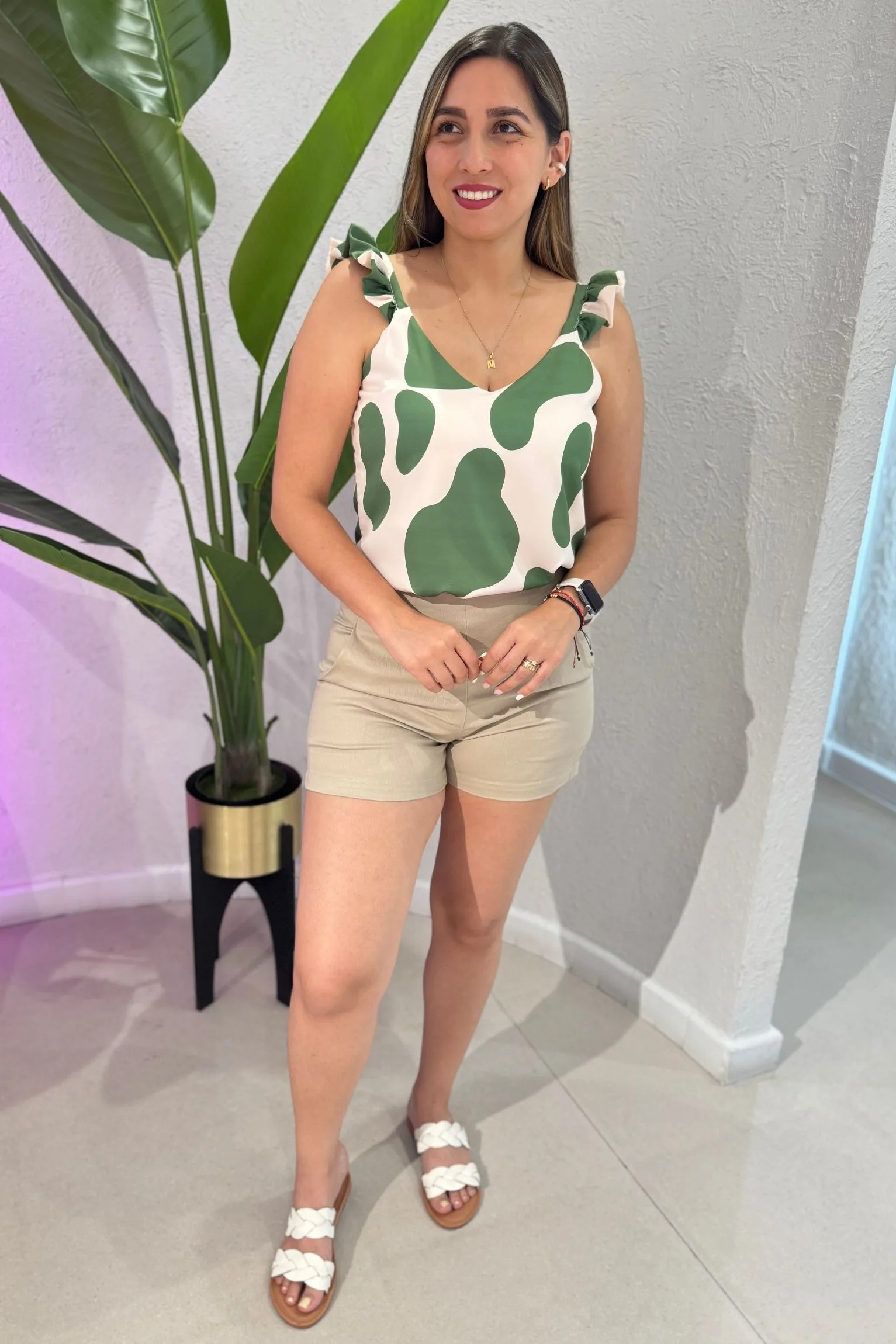 Blusa Paradise verde beige