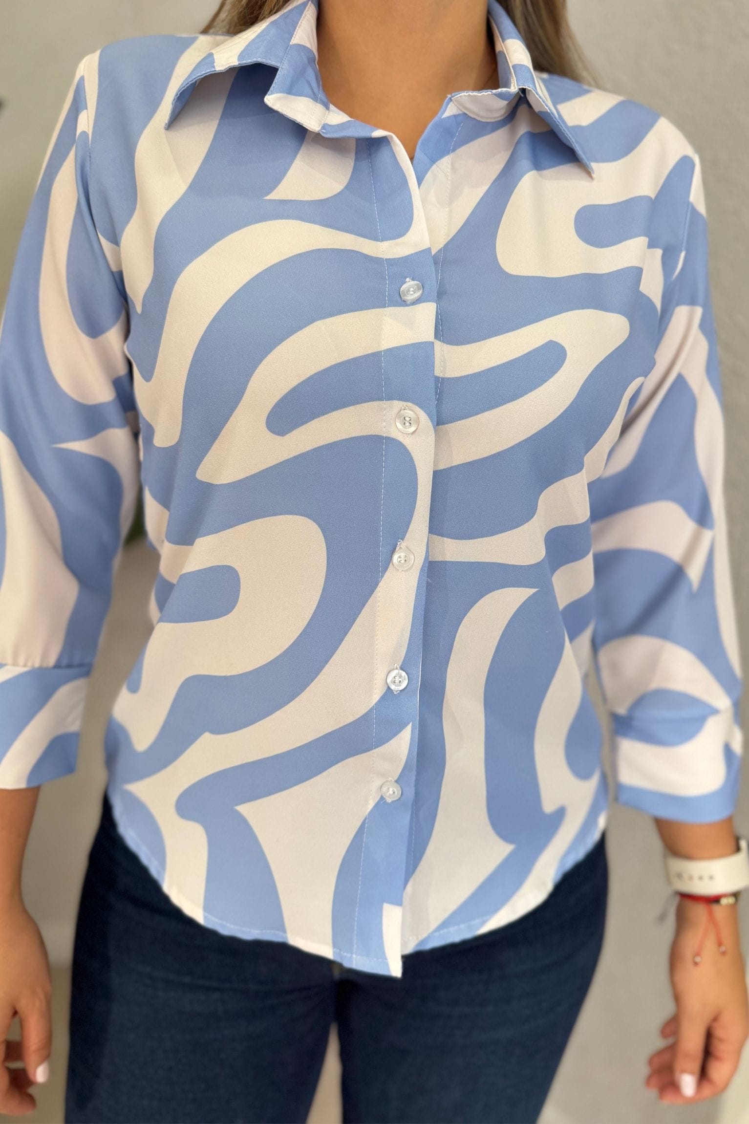 Blusa Zafiro lineas celeste - Image 2