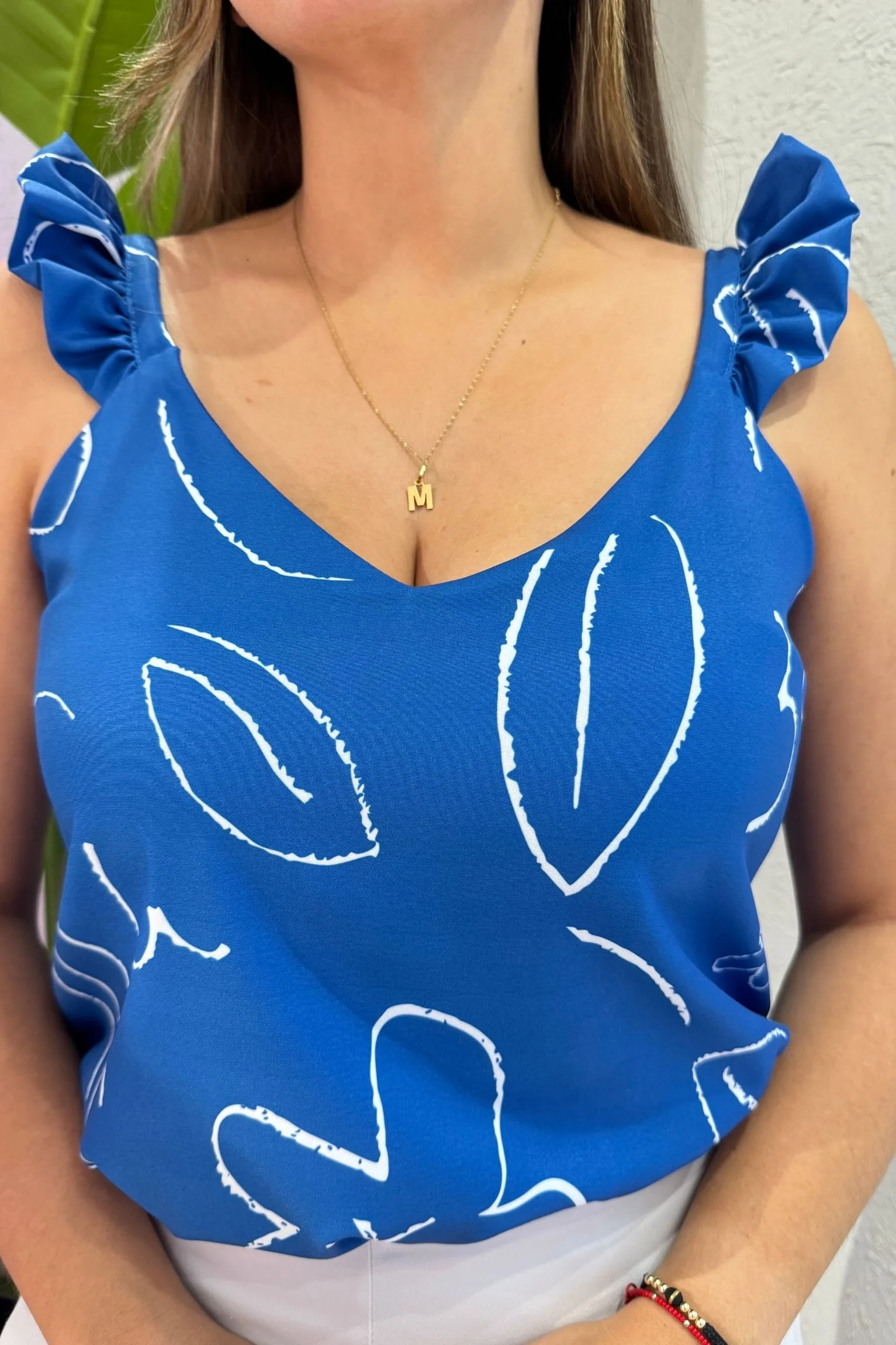 Blusa Paradise azul flor - Image 2