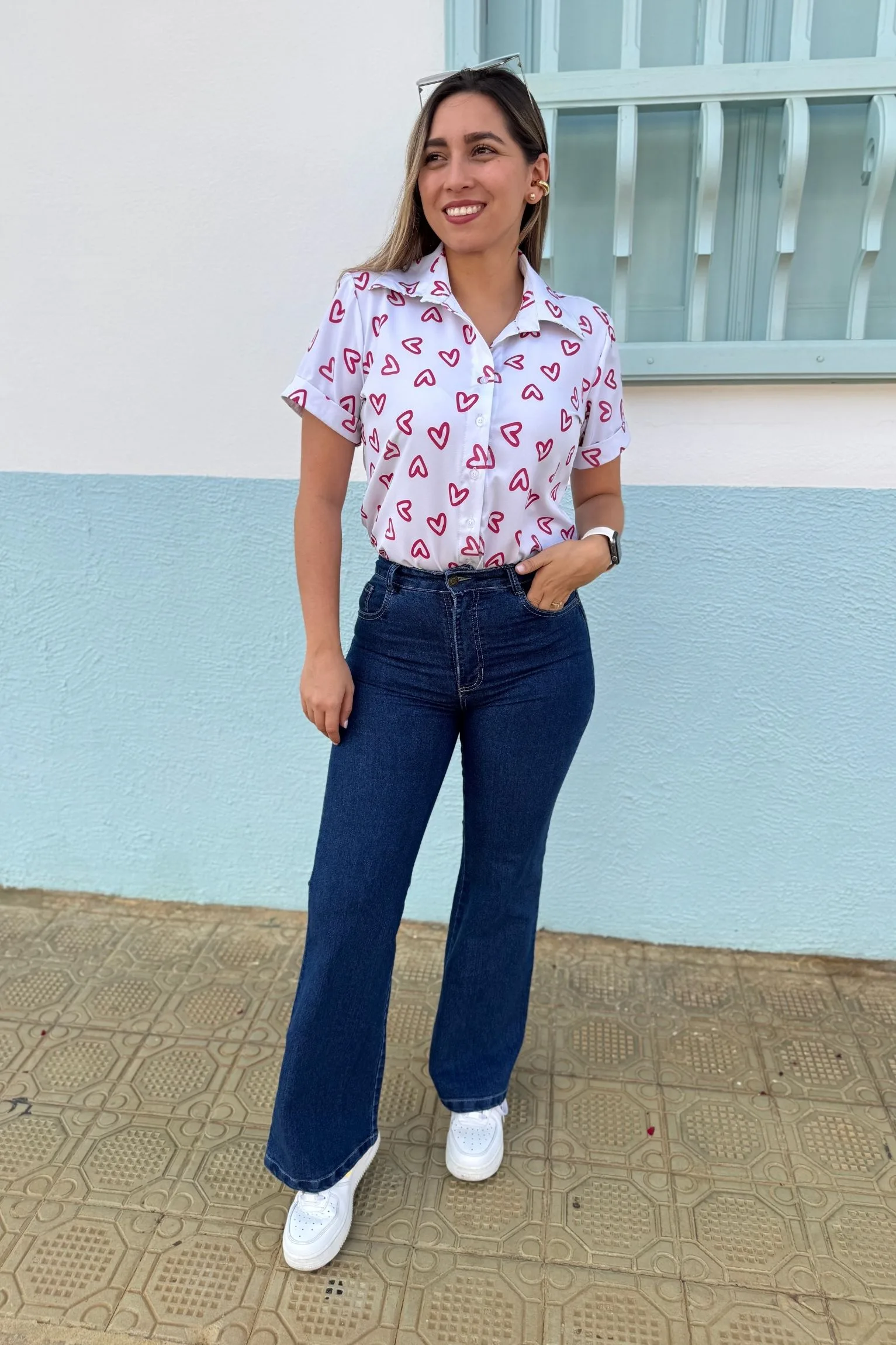 Camisera Esmeralda fucsia corazón