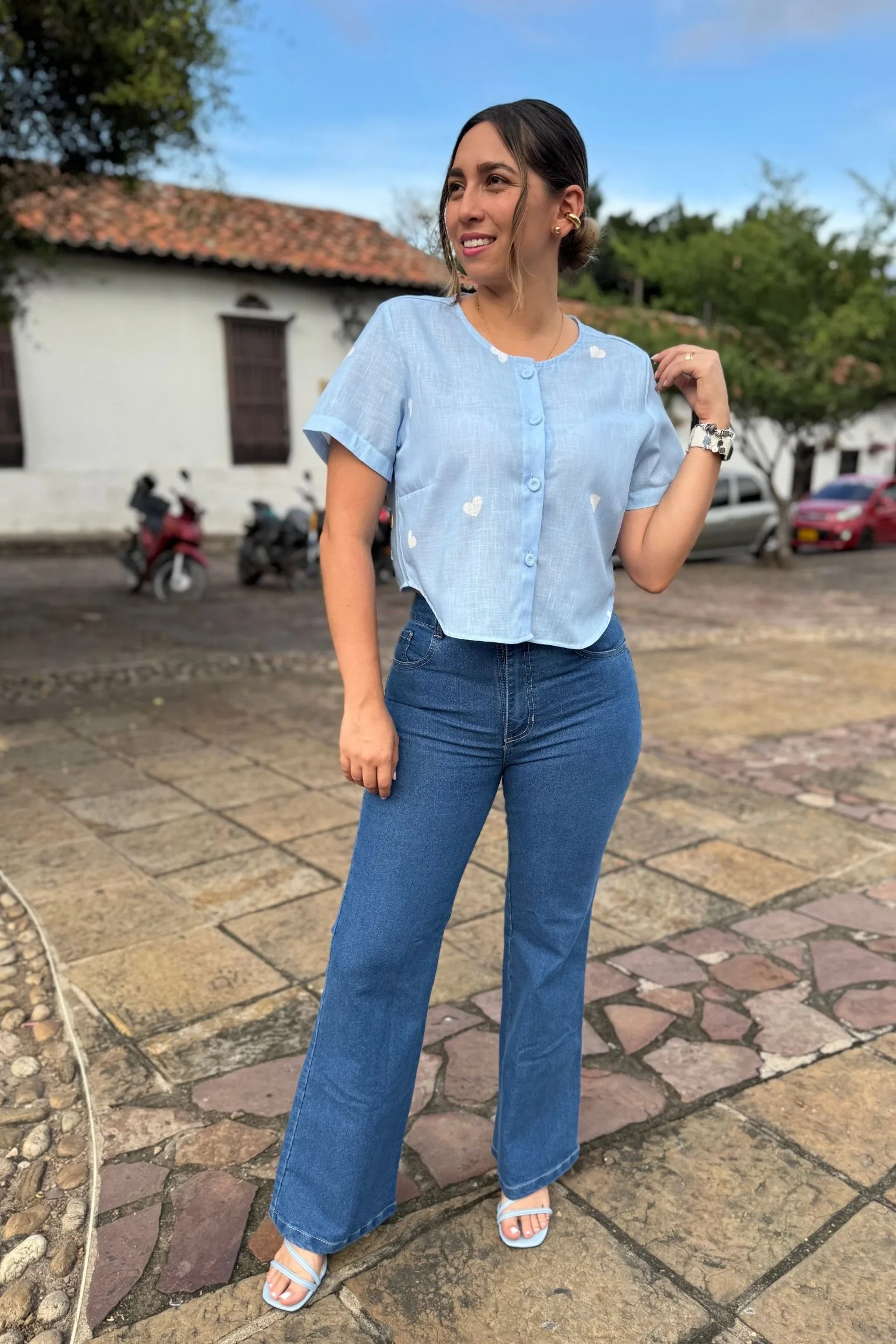 Camisera Safari celeste cora