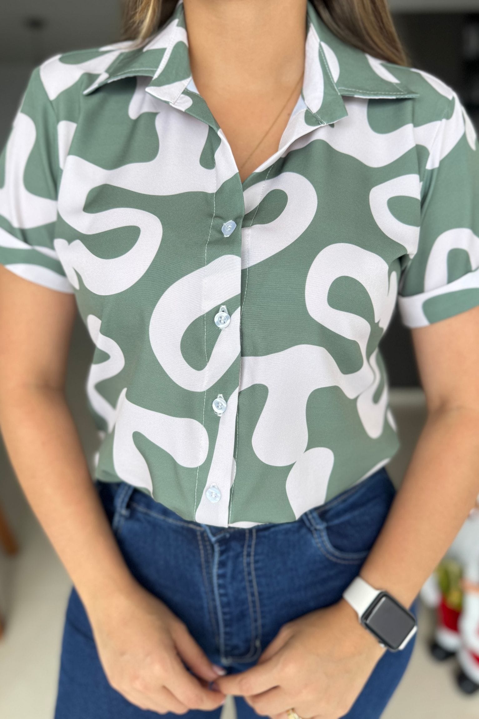 Camisera Esmeralda verde beige - Image 2