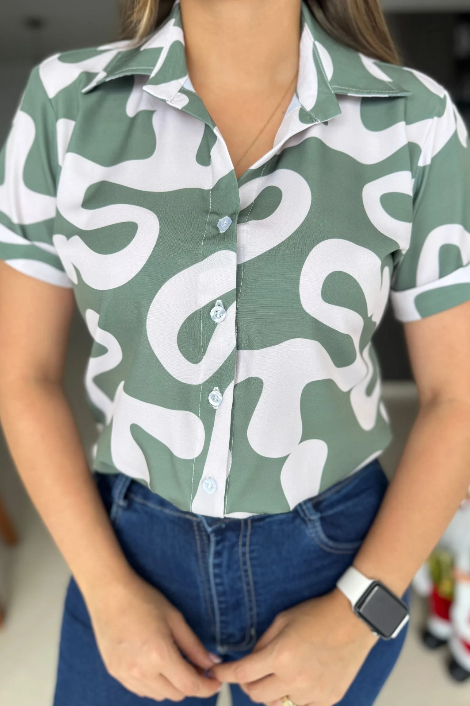 Camisera Esmeralda verde beige - Image 2