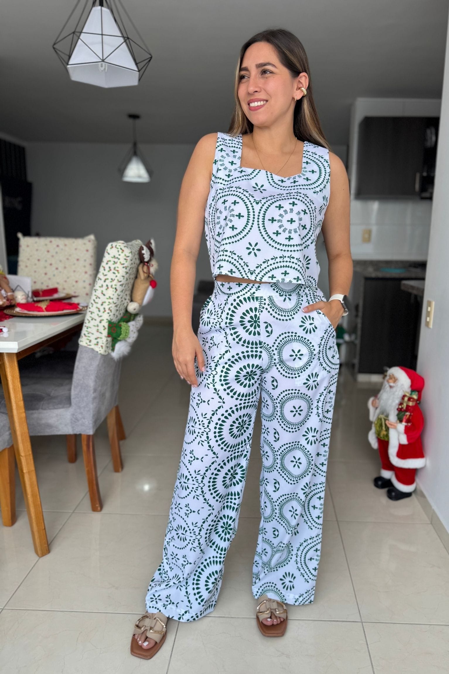 Set Boreal verde blanco