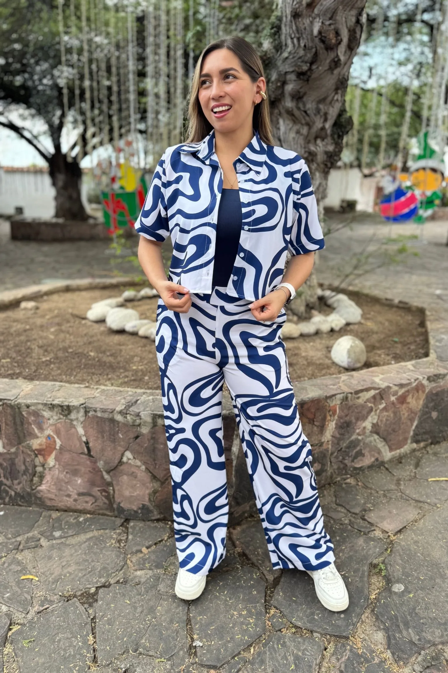 Set Ariana azul hueso