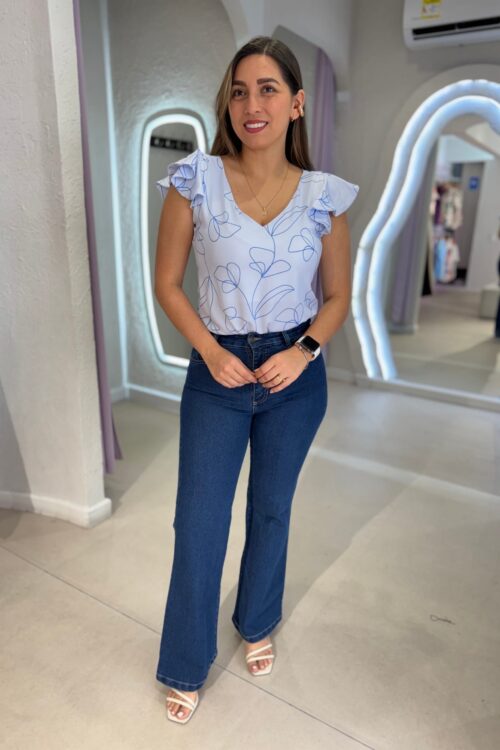 Blusa Bali Celeste flor