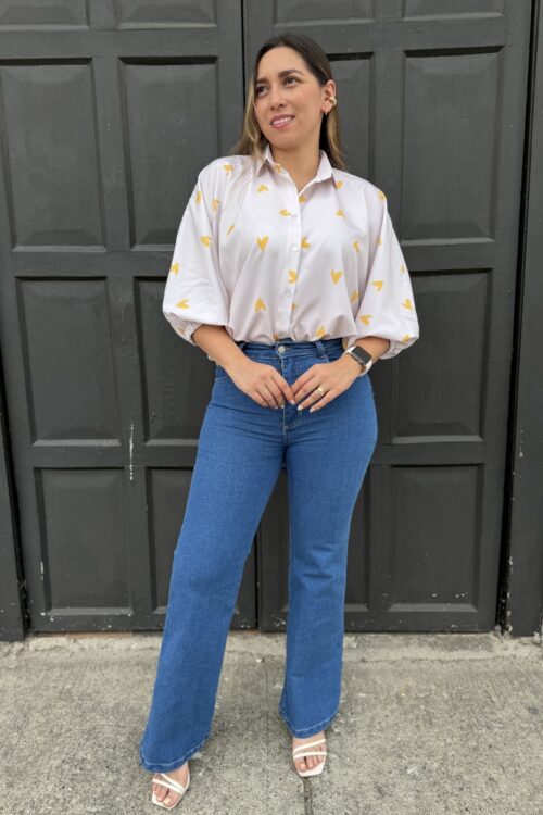 Bluson Ambar beige corazón amarillo