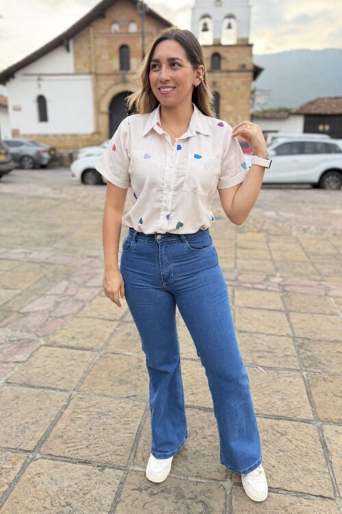 Camisera Noa Beige corazon