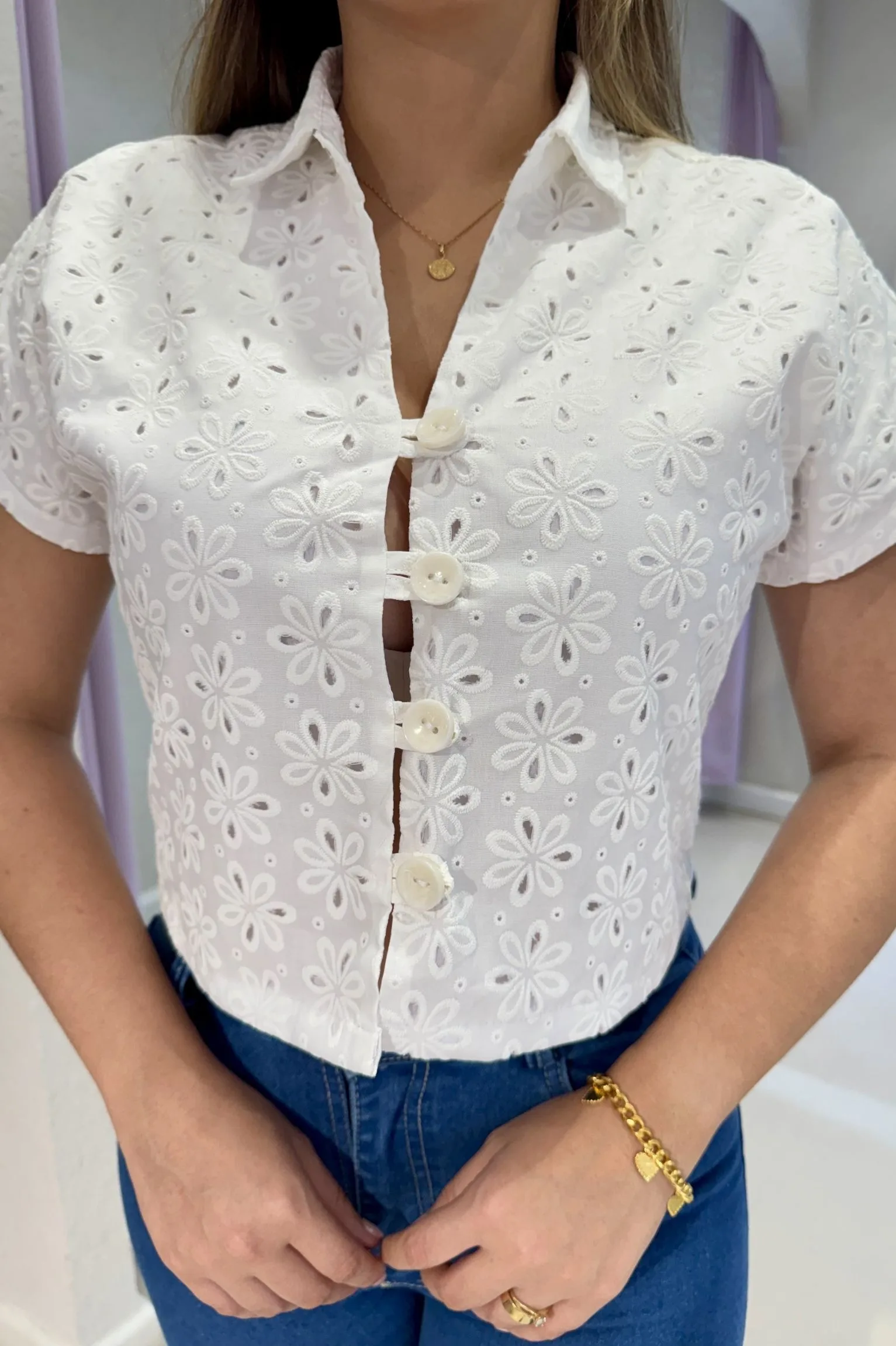 Blusa Eloísa Blanca Floral - Image 2