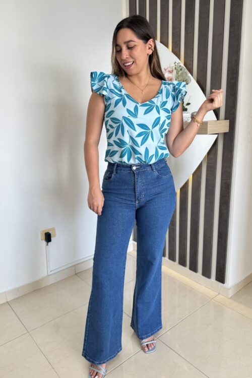 Blusa Bali Menta hojas.