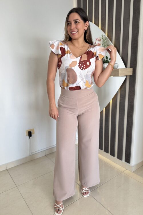 Blusa Bali cafe abstracta.