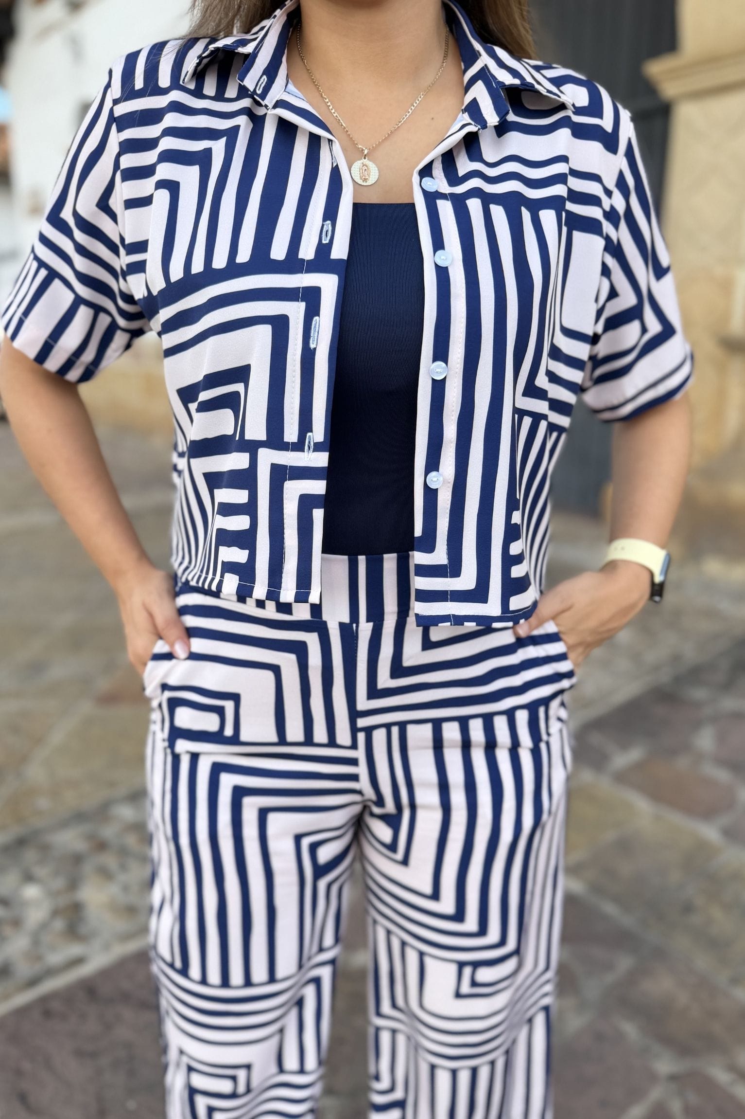 Set ariana rayas azul. - Image 2