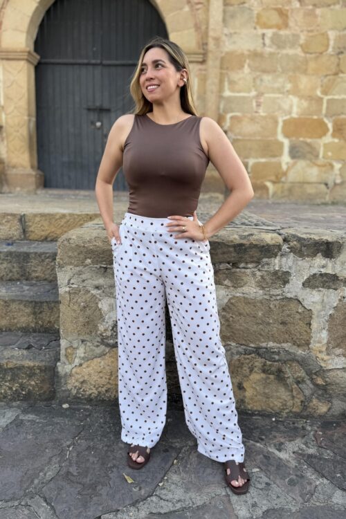 Pantalon Novoa Beige Puntos.