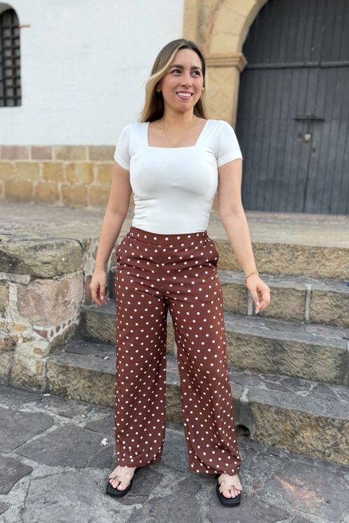 Pantalon Novoa Marrón Puntos.