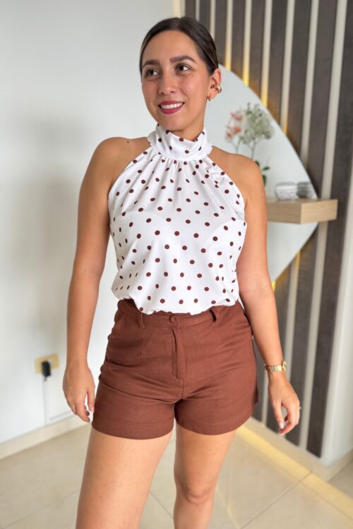 Blusa Greta Puntos Cafe.